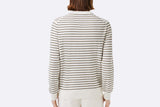 Lacoste Striped Cotton Crew Neck Sweater White