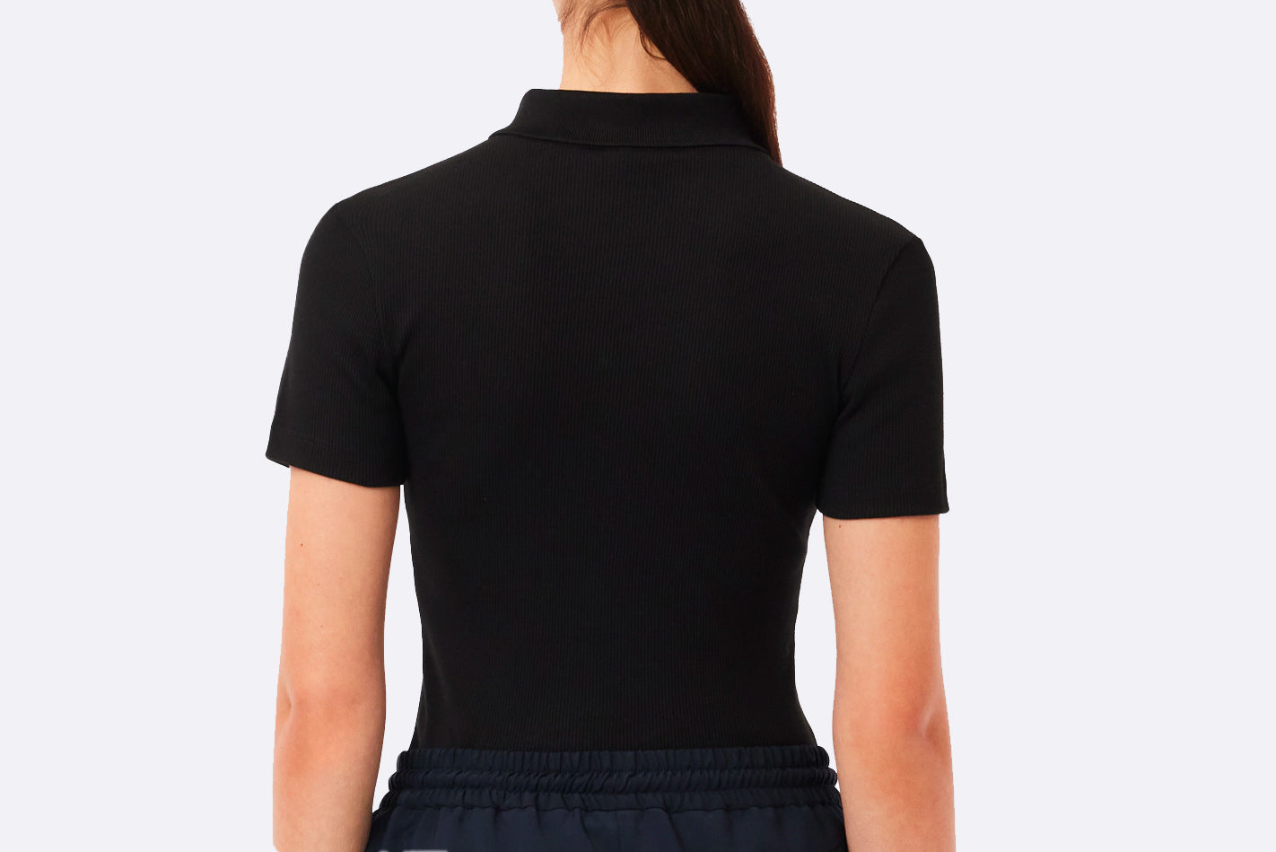 Lacoste Wmns Chemise Ribbed Collar Shirt Black