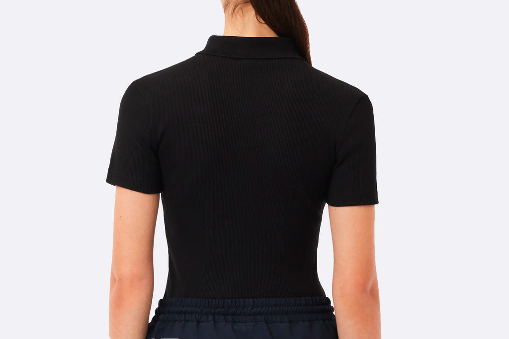 Lacoste Wmns Chemise Ribbed Collar Shirt Black