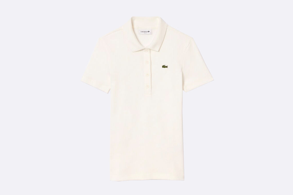 Lacoste Wmns Chemise Ribbed Collar Shirt White