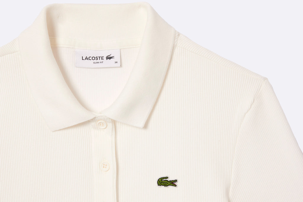 Lacoste Wmns Chemise Ribbed Collar Shirt White