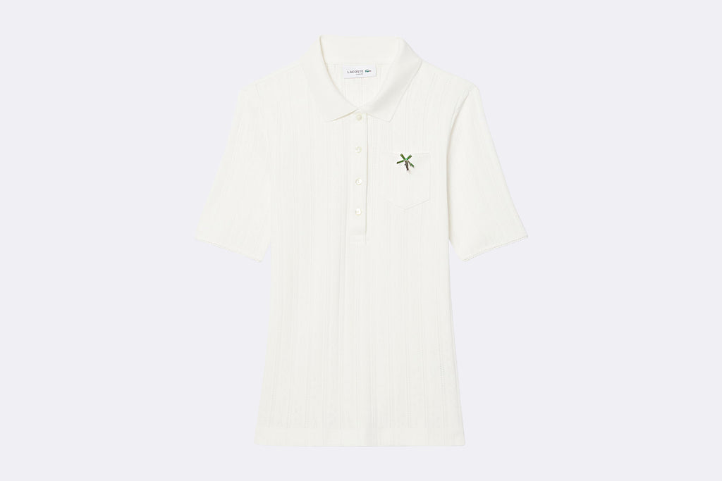 Lacoste Wmns Ribbed Collar Polo Shirt Flour
