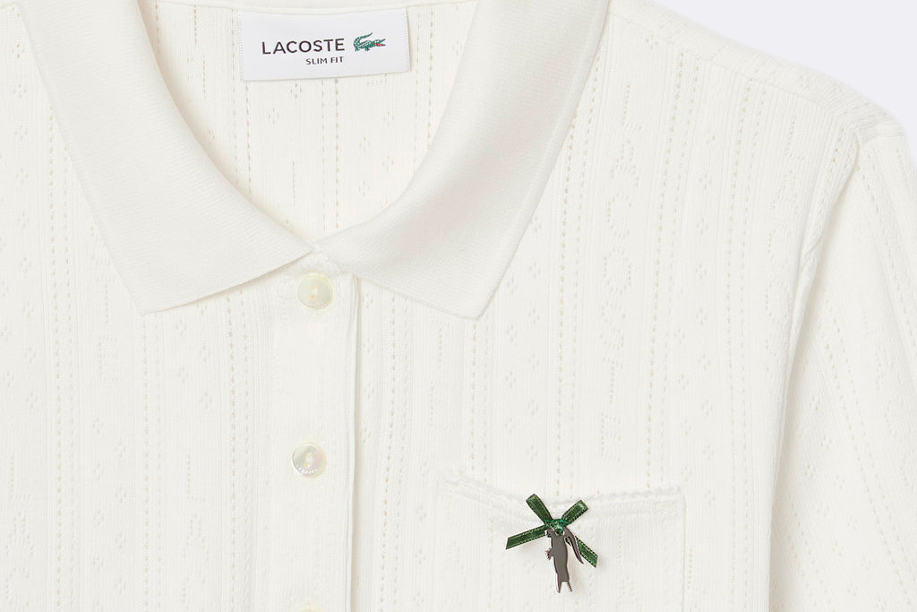 Lacoste Wmns Ribbed Collar Polo Shirt Flour