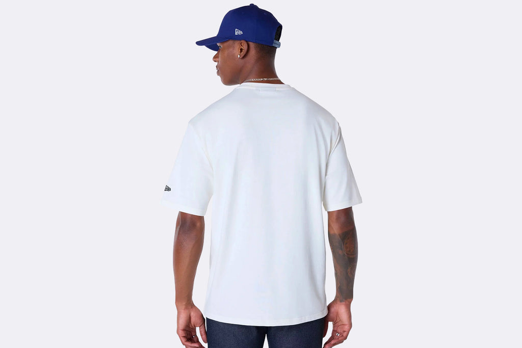 New Era LA Dodgers MLB Script Open Graphic Tee Off White