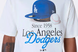 New Era LA Dodgers MLB Script Open Graphic Tee Off White