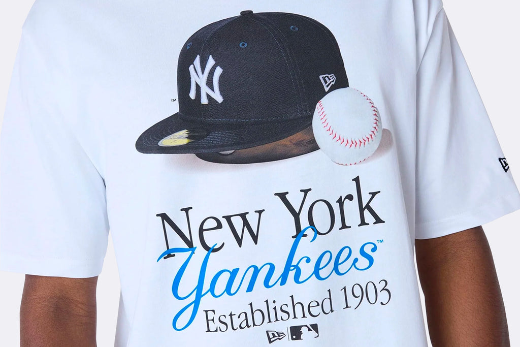 New Era New York Yankees MLB Script Graphic Tee White