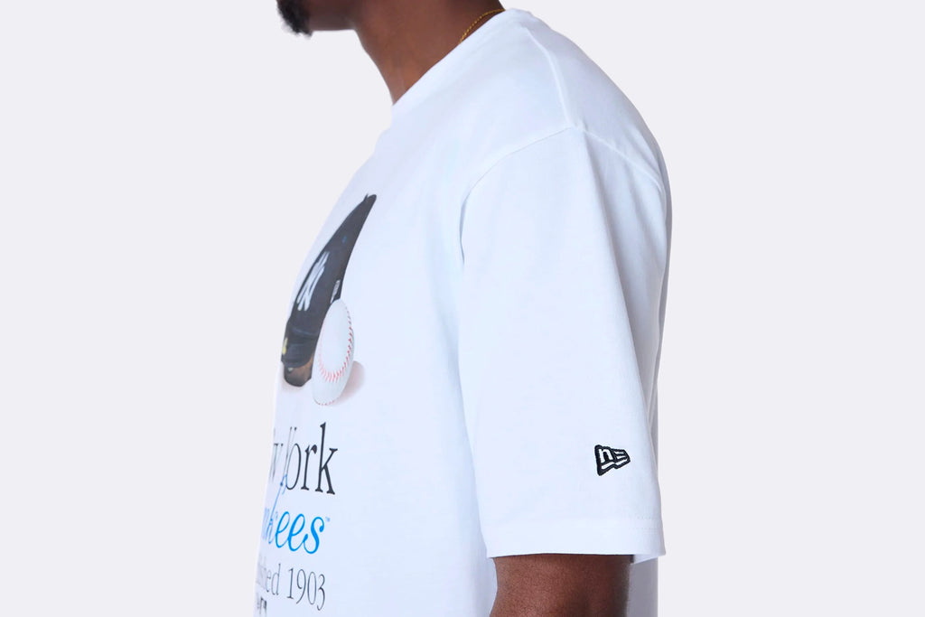 New Era New York Yankees MLB Script Graphic Tee White