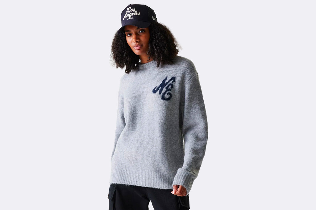 New Era Oversized Knit Sweater Grey