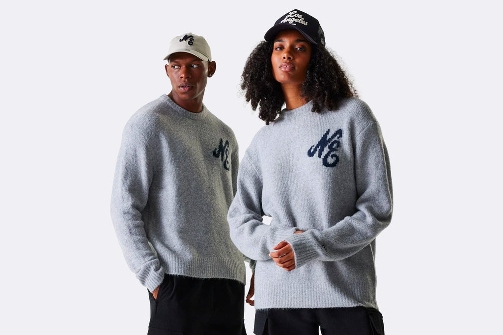 New Era Oversized Knit Sweater Grey