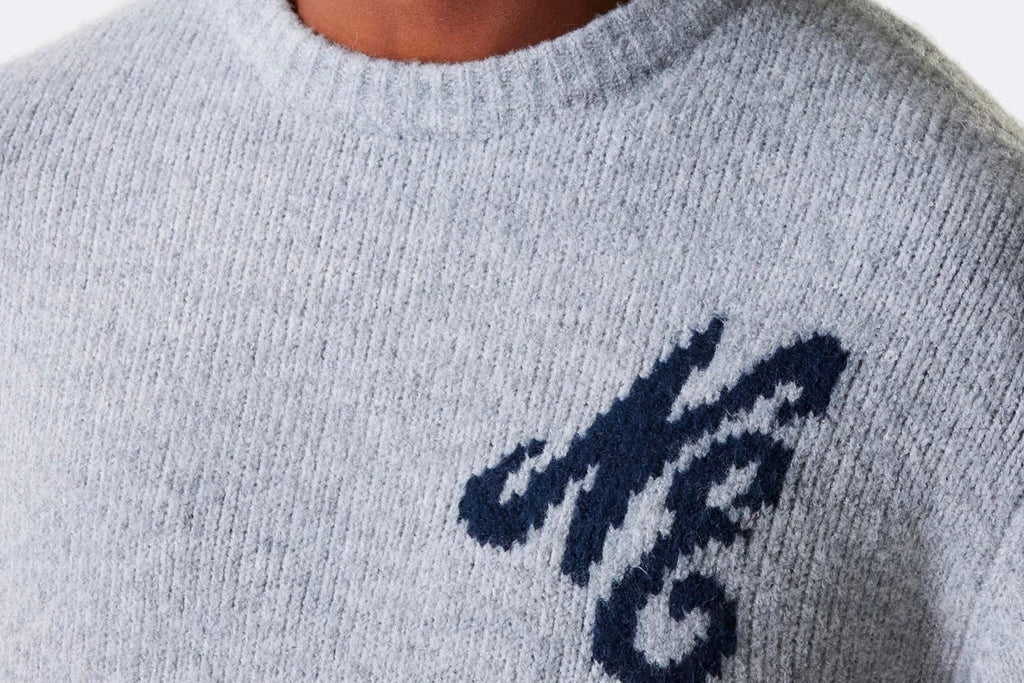 New Era Oversized Knit Sweater Grey