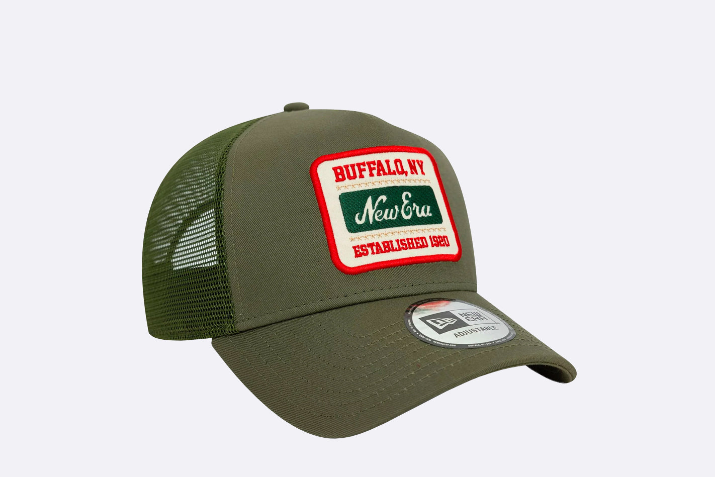 New Era Patch Cotton Canvas 9FORTY A-Frame Trucker Verde