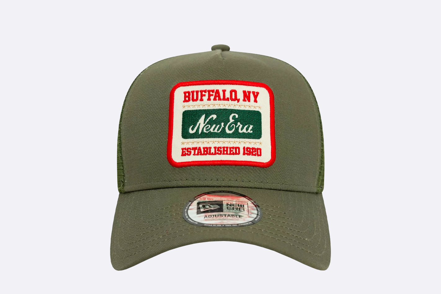 New Era Patch Cotton Canvas 9FORTY A-Frame Trucker Verde