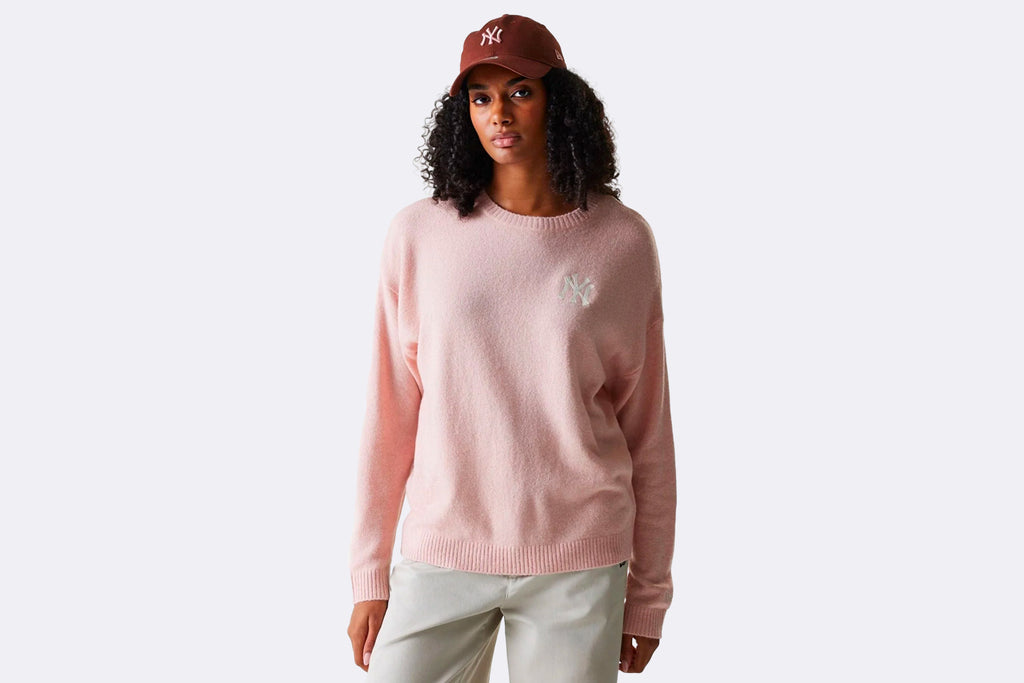 New Era Wmns Crew Neck New York Yankees MLB Knit Pink