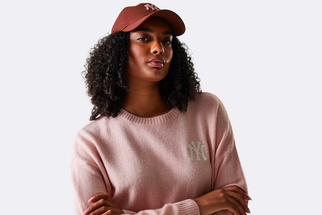 New Era Wmns Crew Neck New York Yankees MLB Knit Pink
