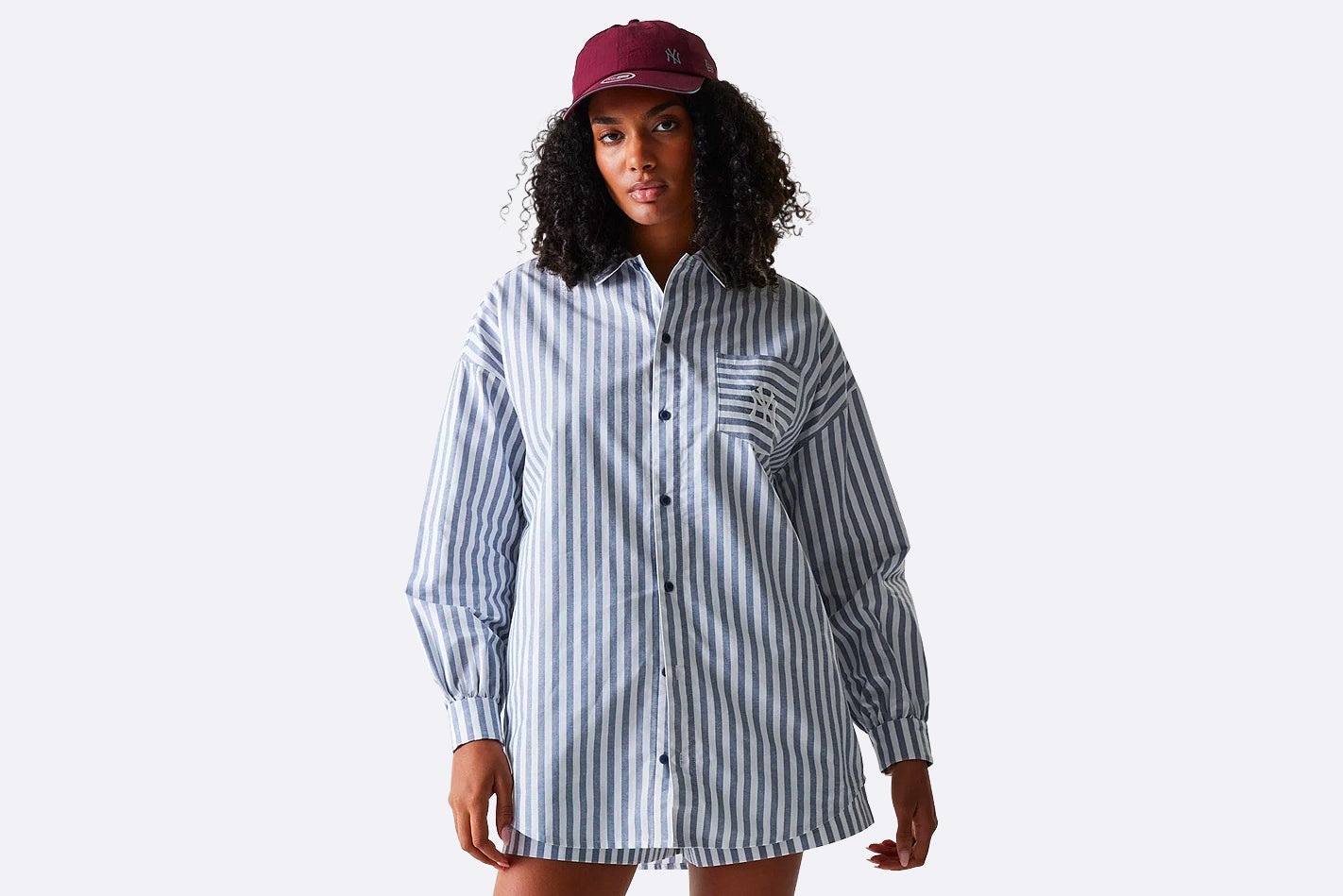 New Era Wmns New York Yankees MLB Long Sleeved Stripe Shirt Blue