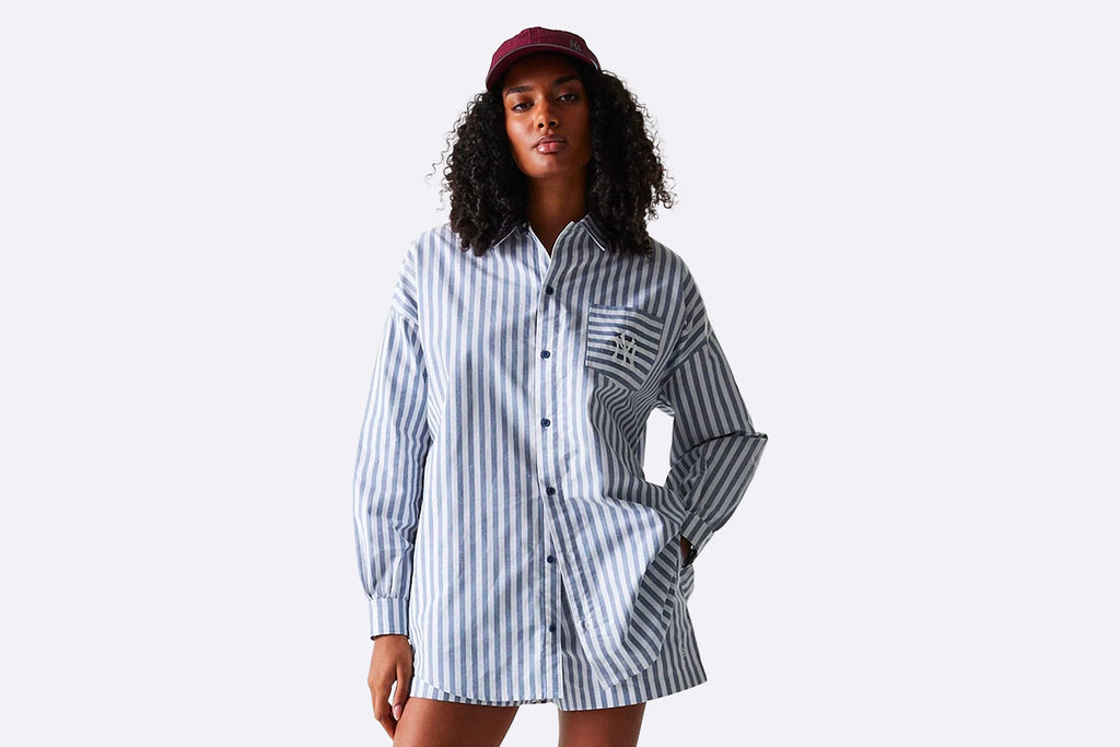 New Era Wmns New York Yankees MLB Long Sleeved Stripe Shirt Blue
