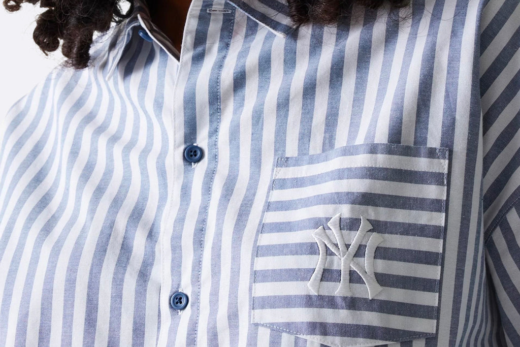 New Era Wmns New York Yankees MLB Long Sleeved Stripe Shirt Blue