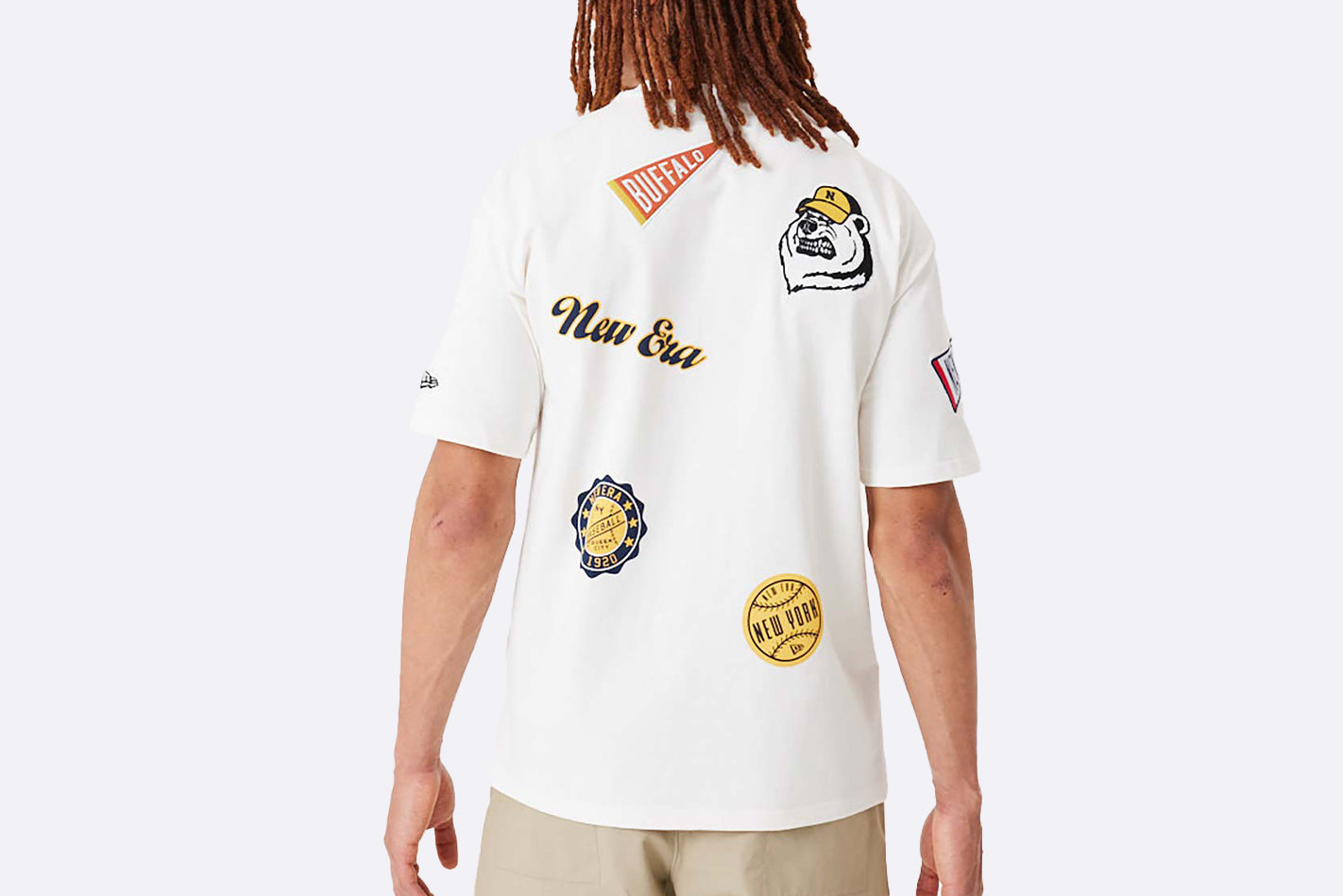New Era Heritage Badge Tee Off White/Navy