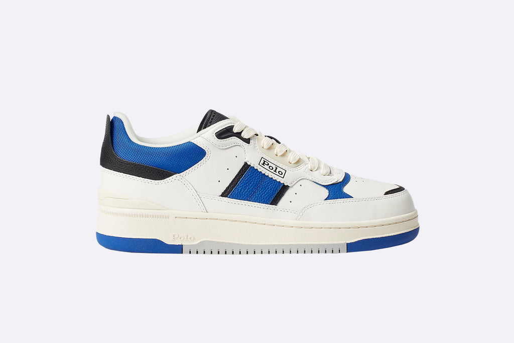 Polo Ralph Lauren Masters Sport Leather Trainer White Blue