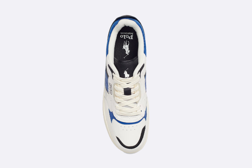 Polo Ralph Lauren Masters Sport Leather Trainer White Blue
