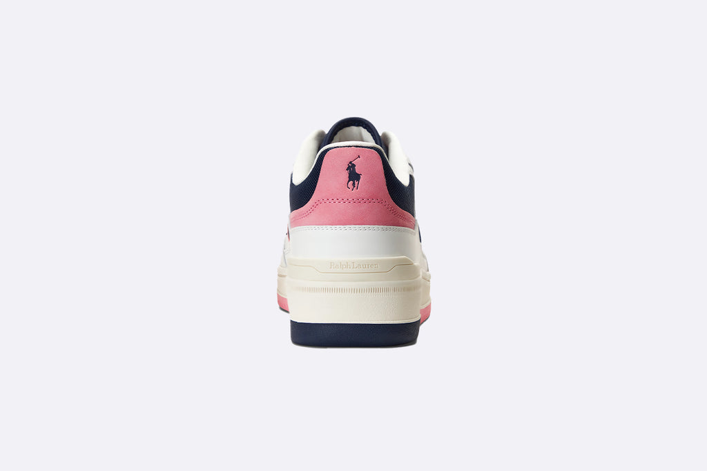 Polo Ralph Lauren Masters Sport Leather Trainer White Pink