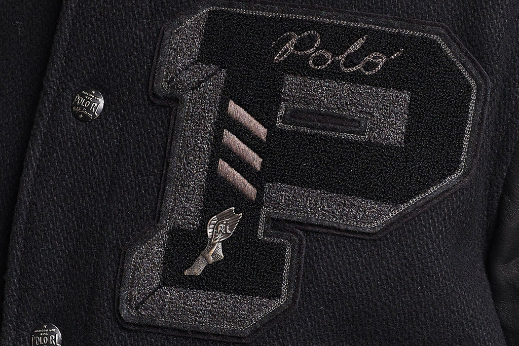 Polo Ralph Lauren Varsity Jacket Lined Bomber Black