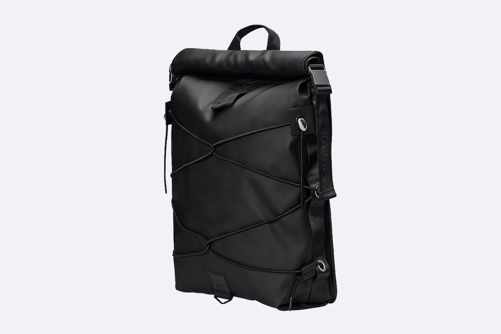 Rains Trail Cord Rolltop Backpack Black