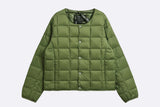 Taion Kids Crew Neck Button Down Jacket Green