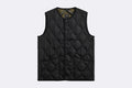 Taion Unisex Military Button Crew Neck Down Vest Black