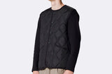 Taion Unisex Military Button Crew Neck Down Vest Black