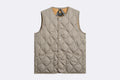 Taion Unisex Military Button Crew Neck Down Vest Light Mocha