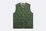 Taion Unisex Military Button Crew Neck Down Vest Olive