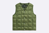 Taion Kids V-Neck Button Down Vest Green