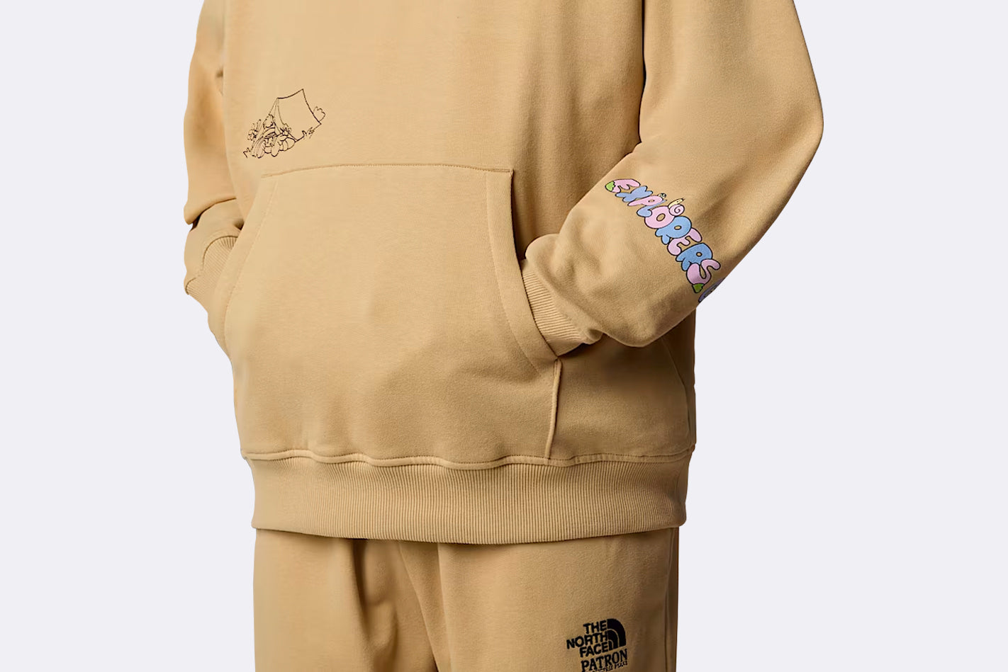 The North Face Mountain Cleanup Oversized Hoodie Khaki Stone