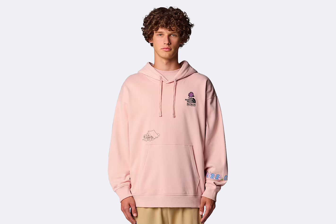 The North Face Mountain Cleanup Oversized Hoodie Pink Moss
