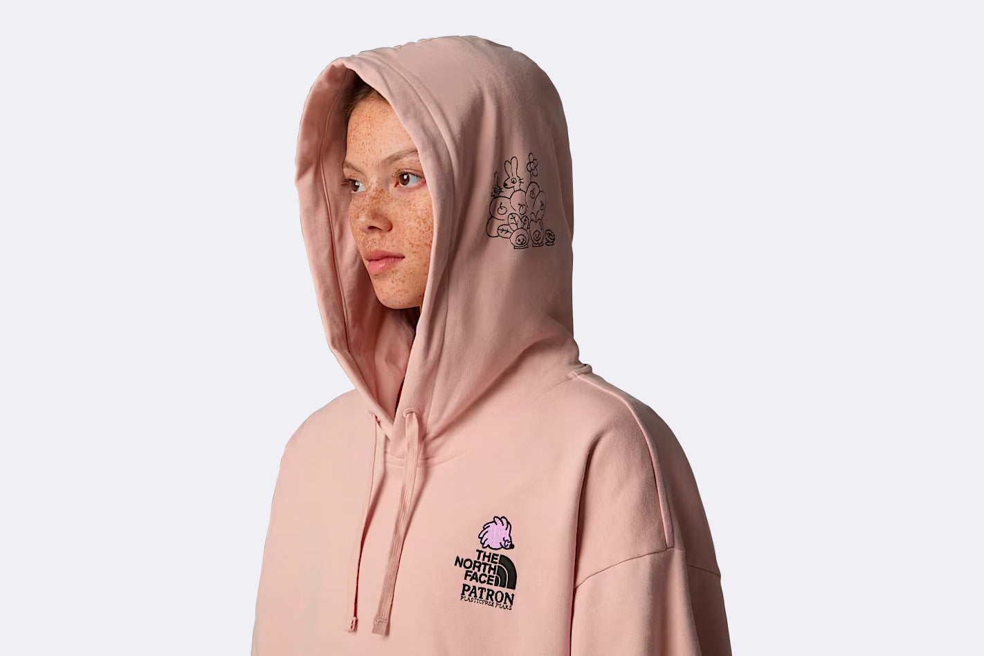 The North Face Mountain Cleanup Oversized Hoodie Pink Moss