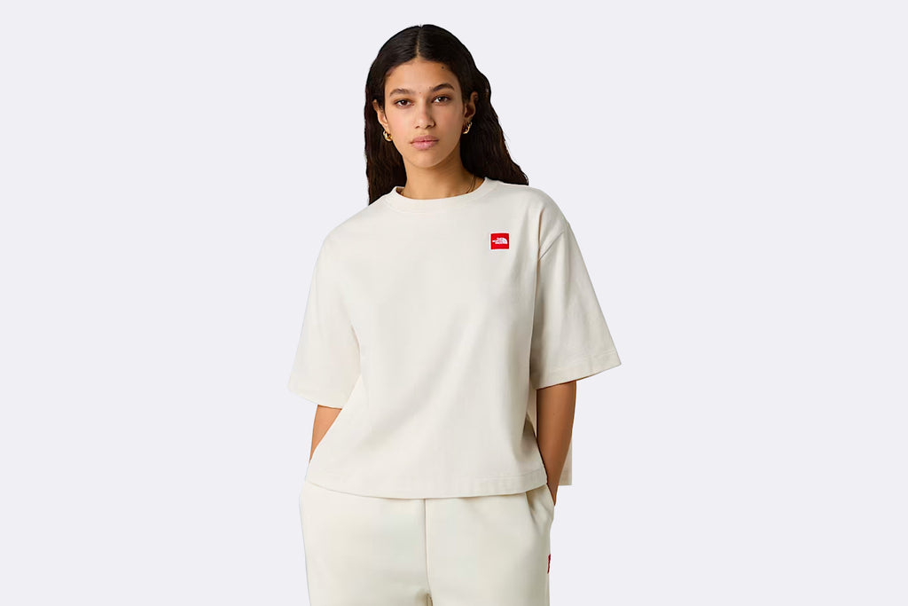 The North Face Wmns Red Box S/S Boxy Tee White Dune