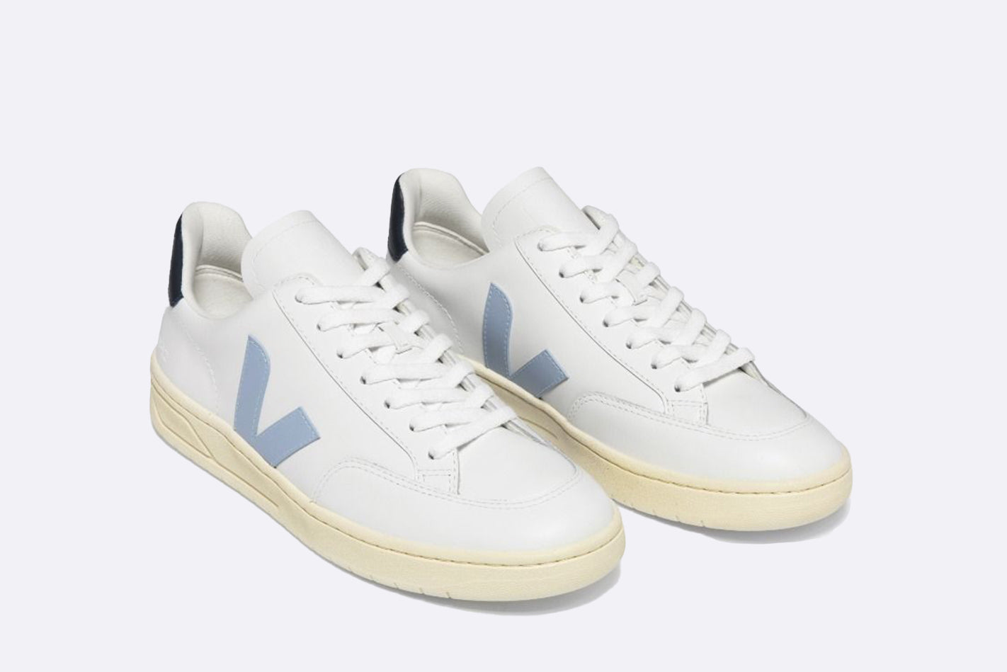 Veja V-12 Wmns Leather Extra-White Steel Nautico