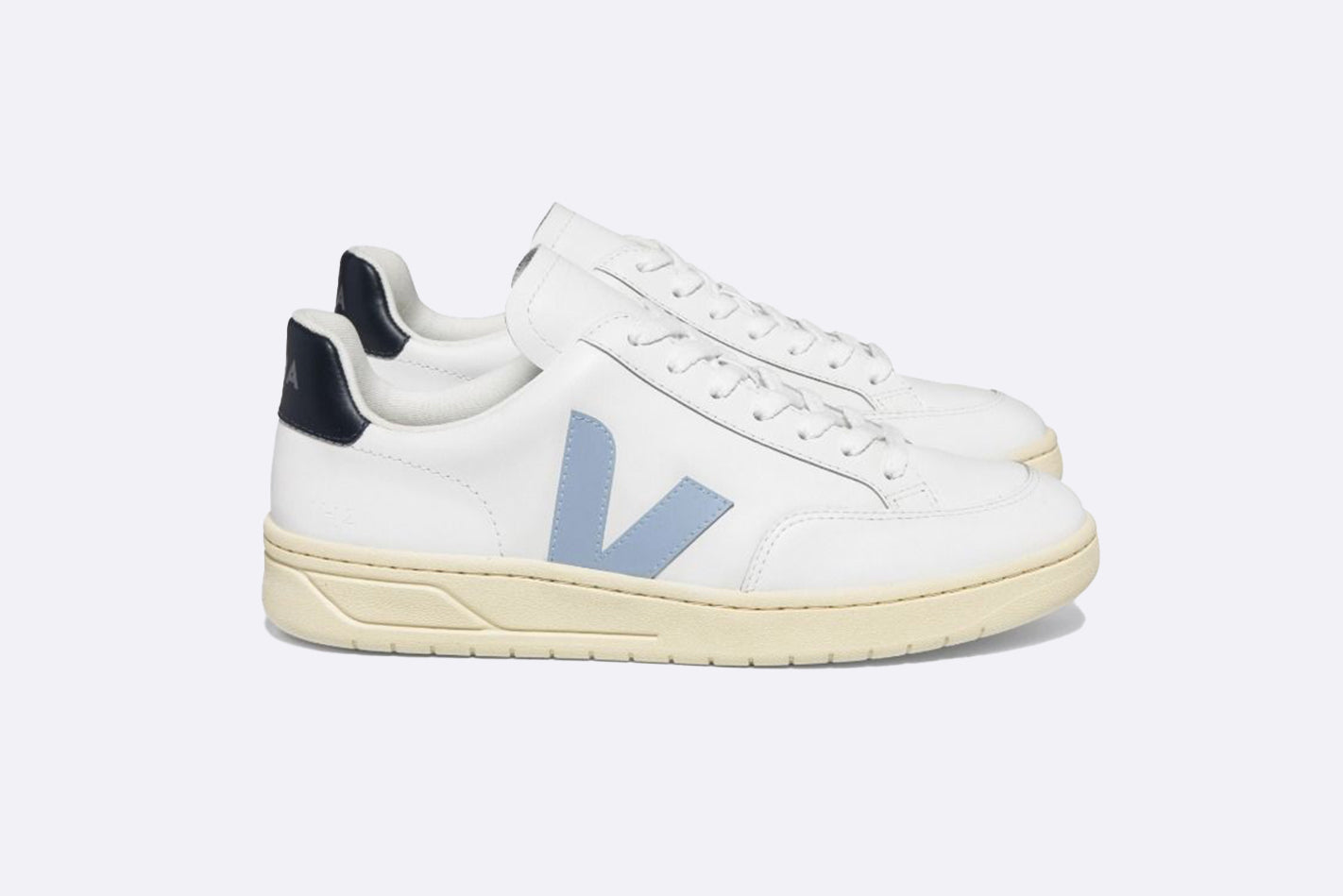 Veja V-12 Wmns Leather Extra-White Steel Nautico