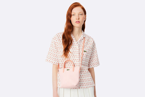 Bolso Lacoste L.12.12 Concept Mini Shopping Bag Stripe Rosa para Mujer