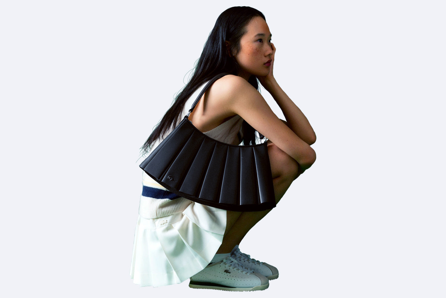 Bolso Lacoste Lenglen Medium Shoulder Bag Negro para Mujer