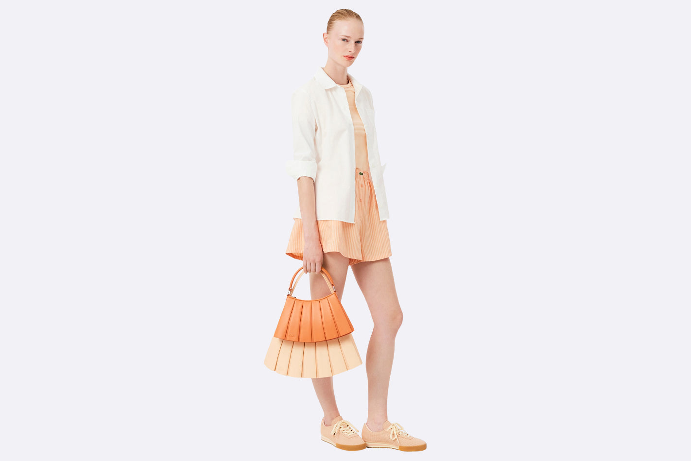 Bolso Lacoste Lenglen Small Crossover Bag In Leather Naranja para Mujer