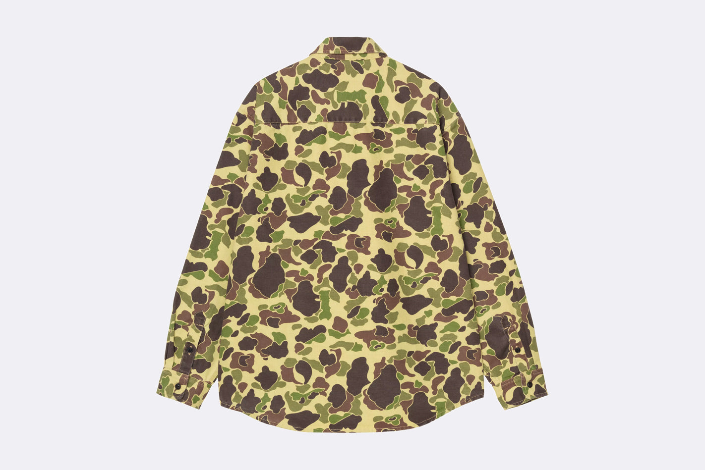 Camisa Carhartt WIP Duck Shirt Camo Green Stone Washed para hombre