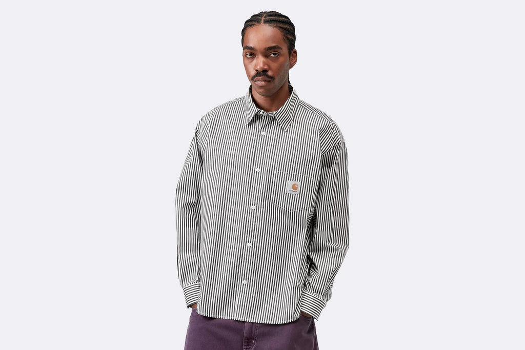 Camisa Carhartt WIP L/S Daldry Shirt Negro para hombre