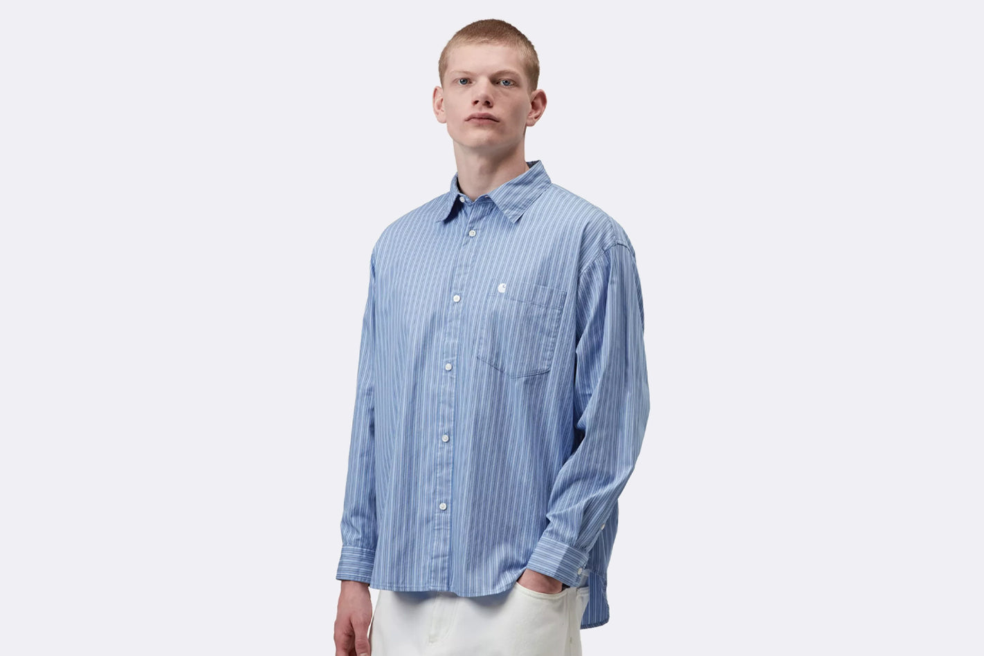 Camisa Carhartt WIP L/S Keene Shirt Azul de rayas para Hombre