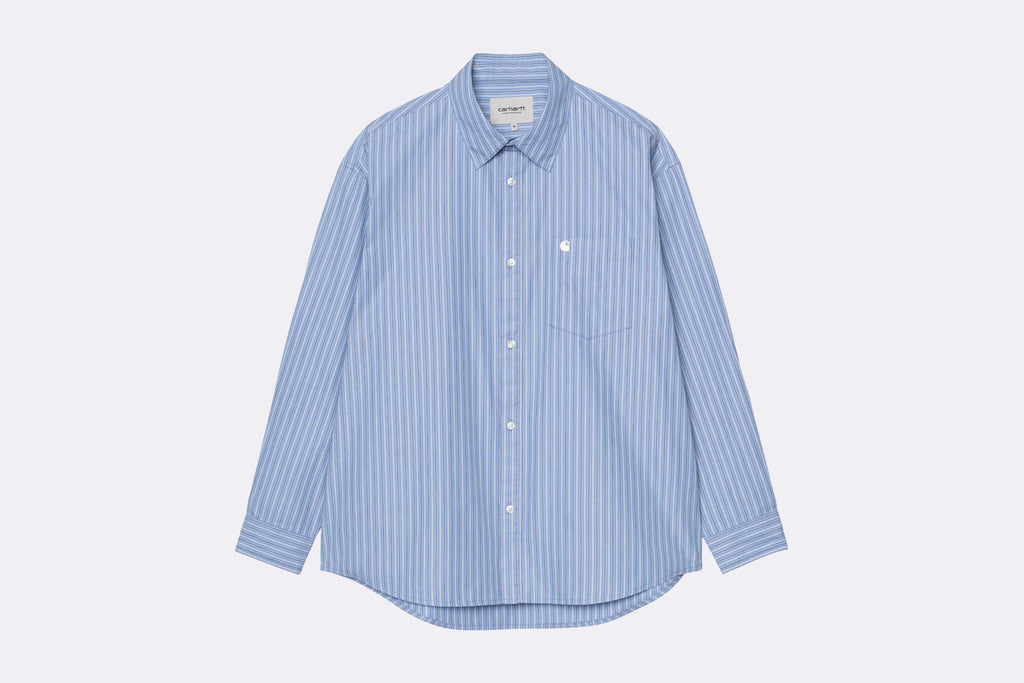 Camisa Carhartt WIP L/S Keene Shirt Azul de rayas para Hombre
