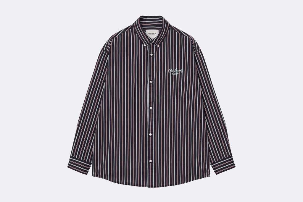 Camisa Carhartt WIP Palance Shirt Palance Stripe Dark Navy para hombre
