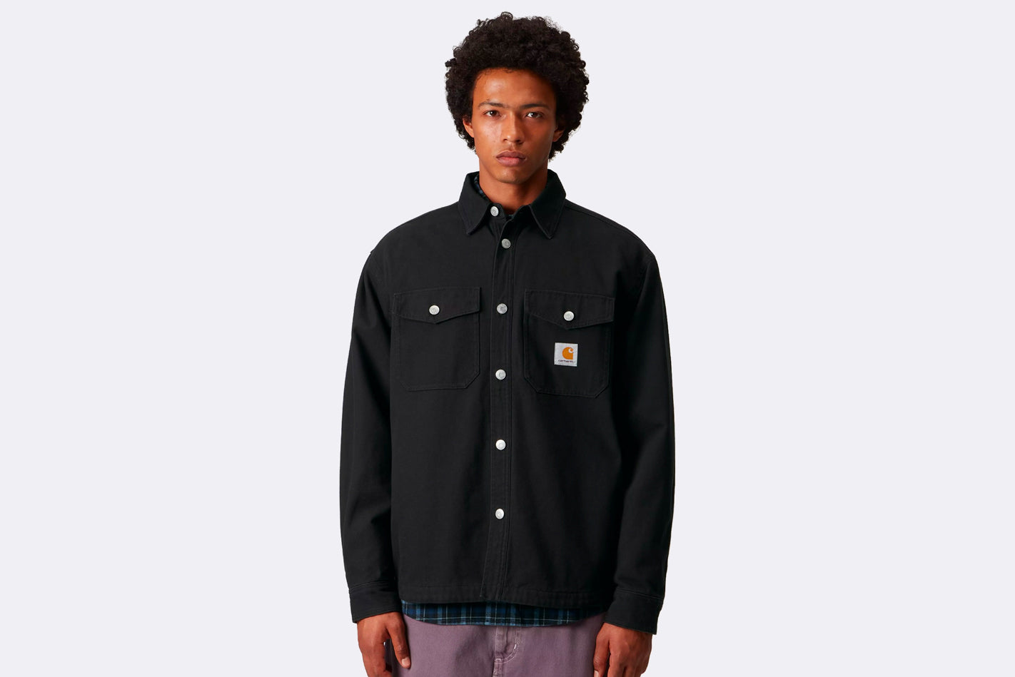Camisa Carhartt WIP Selby Shirt Jac Black para hombre