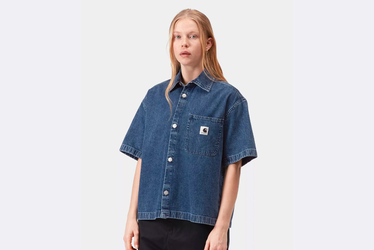 Camisa Carhartt WIP S/S Lovilia Shirt Azul para mujer