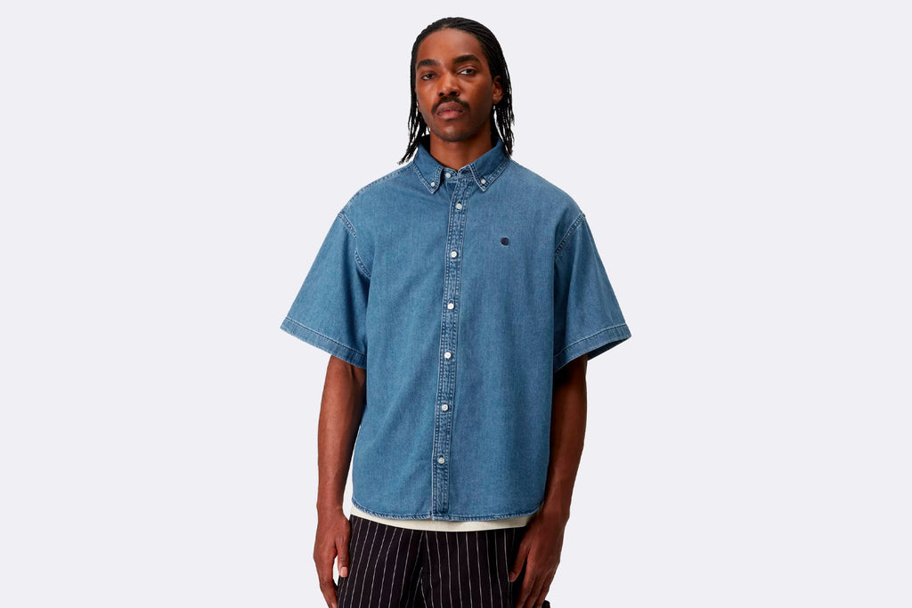 Camisa Carhartt WIP S/S Lucas Shirt Azul para Hombre